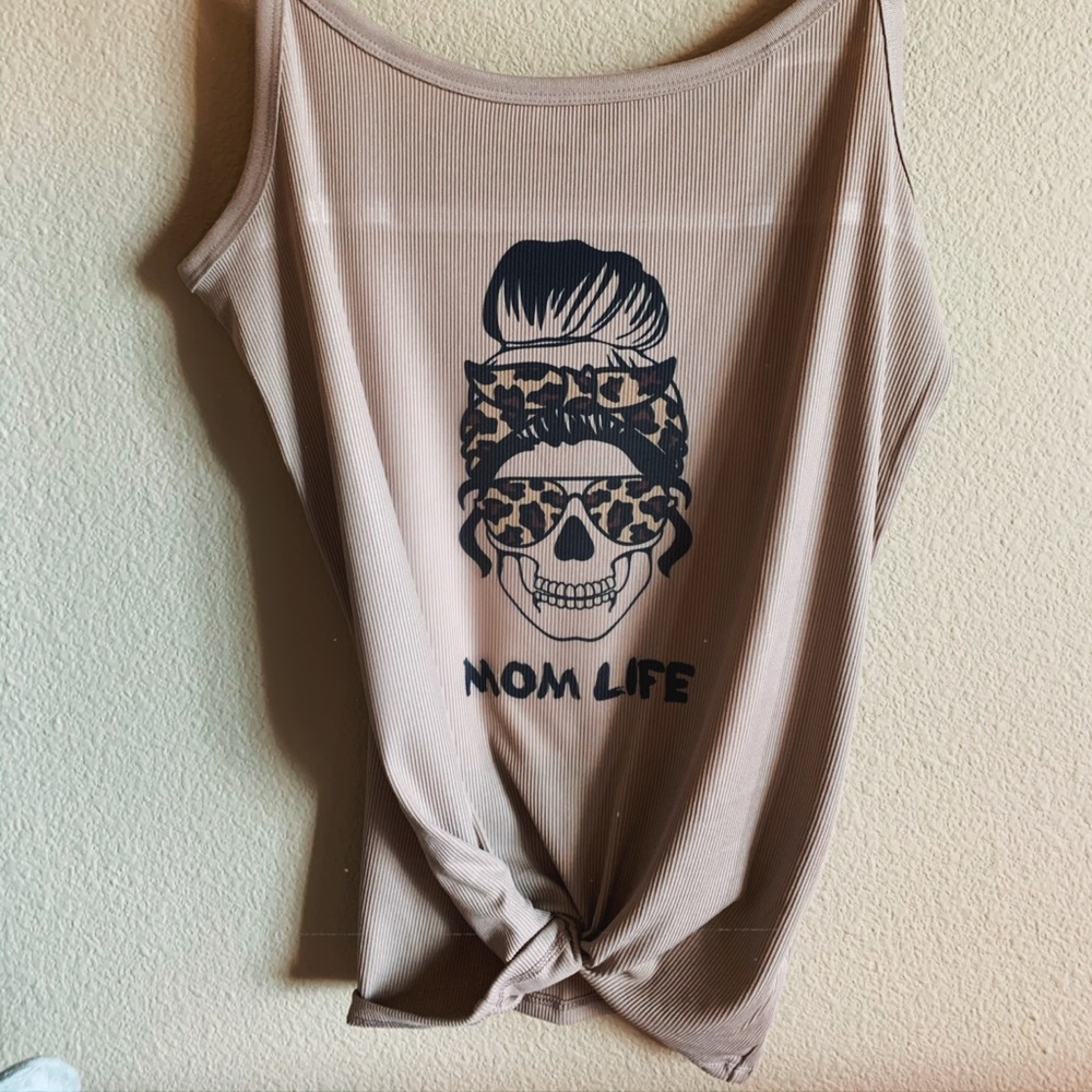 Mom life skull tank top